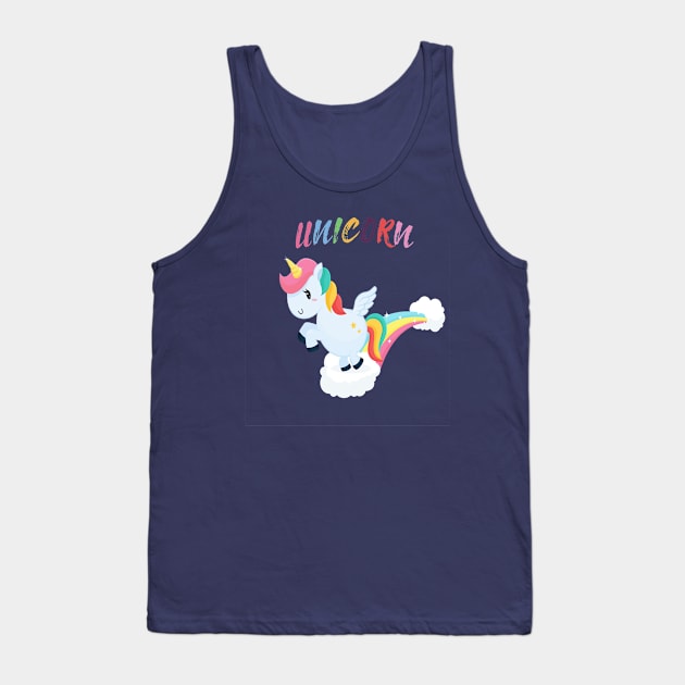 Rainbow Unicorn Lover Tank Top by JeffDesign